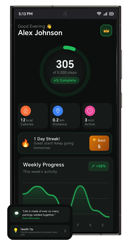 Step Ring & Live Progress Screenshot